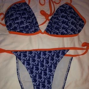 Christian Dior bikini Blue/Orange Size Large